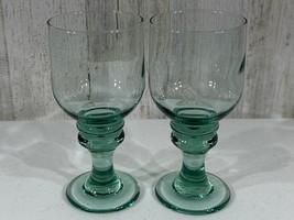 Libbey Glassware Parkside Green Goblets Glasses Set of 2 READ - $14.82