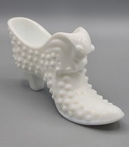 VINTAGE Fenton Hobnail White Milk Glass Cat Head Shoe/Slipper - $7.69