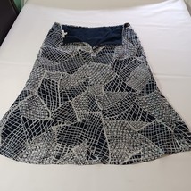 Harve Benard RN#120727 Women's Black & White Zipper Pull-On Skirt Size 12 image 2