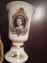 Royal Worcester England Palissy Goblet Queen Elizabeth Ii Silver Jubilee [96B] - £59.67 GBP