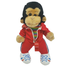 VINTAGE SOFT THINGS BABY MONKEY RAINBOW SHIRT &amp; RED WHISTLE STUFFED ANIM... - £36.60 GBP