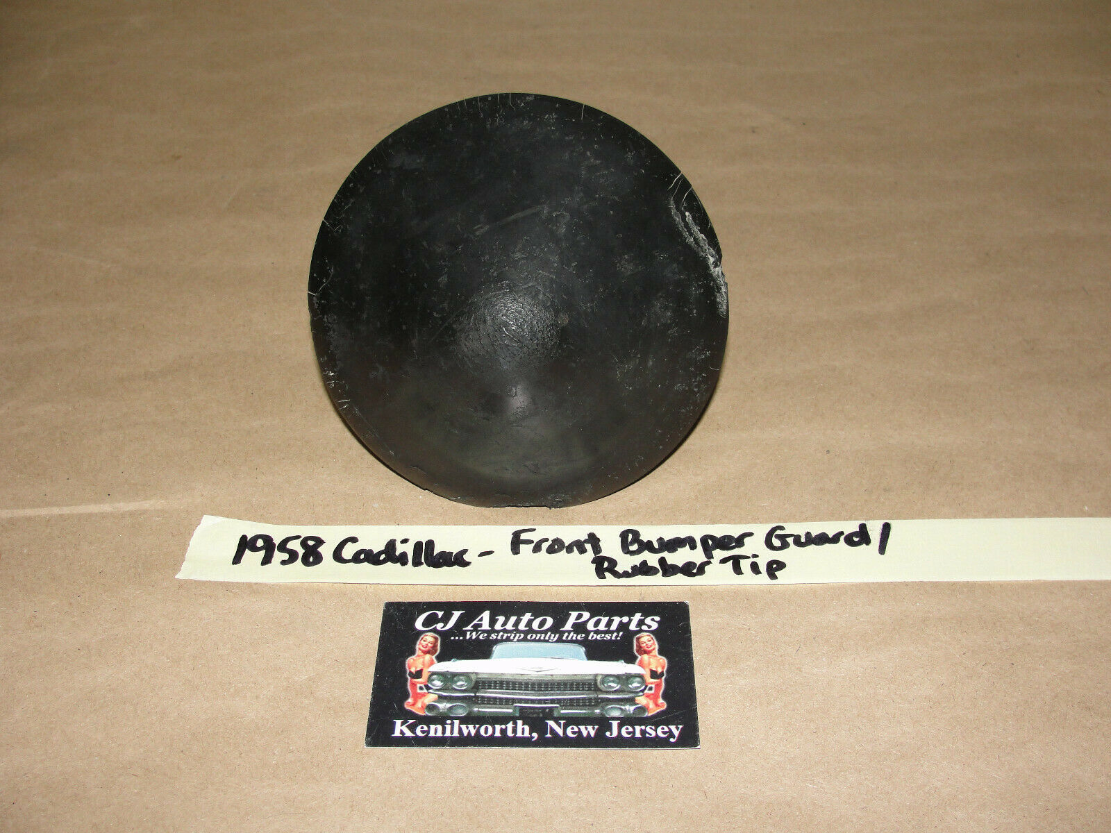 OEM 1958 Cadillac FRONT BUMPER END TIT RUBBER EXTENSION TIP BULLET GUARD... - $74.24