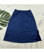 Maidenform Vintage Slip Skirt Size 27 S Navy Blue Lace Trim Sweet Nothings - $23.75