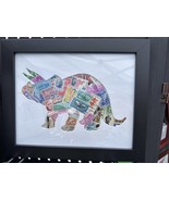 Triceratops! - Vintage Postage Stamp Collage Art - €59,44 EUR
