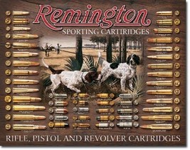 Remington Bullet Board Gun Logo Hunting Dog Cabin Metal Tin Sign 12.5 X 16 New - £12.47 GBP