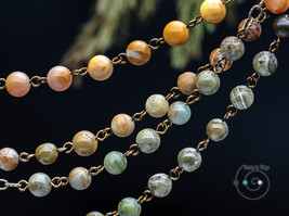 boho necklace + choker, rhyolite, serpentine, brecciated jasper, green, yellow - £41.41 GBP