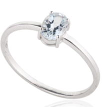 18K White Gold Aquamarine Ring - £211.41 GBP