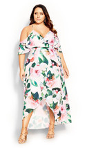 City Chic 211442 Faux-Wrap Garden Midi Dress SZ S/16 LightPink - £73.91 GBP