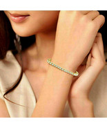 5.00Ct Rund Künstlicher Diamant 10K Gelb Vergoldet Tennis Armband 19.1cm - $110.03 CAD