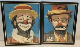 Emmett Kelly Clown Paint by Number Framed Pictures 2 Total Mid Century Modern - £19.94 GBP