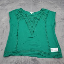 Skies Are Blue Shirt Women XL Green Stylish Sleeveless Design Casual Top - $18.69