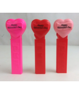 Lot of 3 Valentine&#39;s Day Heart Pez Dispensers Red, Light Pink, &amp; Hot Pin... - €8,46 EUR