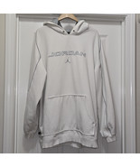 Vintage Air Jordan Flight Embroidered Pullover Hoodie White / Gray Men&#39;s... - $64.96