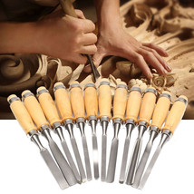 12 Pcs Wood Carving Hand Chisel Tool Set Professional Woodworking Gouges... - $56.99