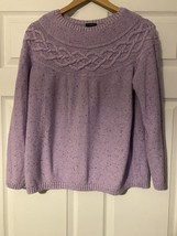 Talbots lavender purple freckled confetti sweater size L - £13.40 GBP