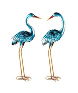 Evergreen Life-Size 35” Steel Blue Weather Resistant Heron Statue Pair, ... - $99.95