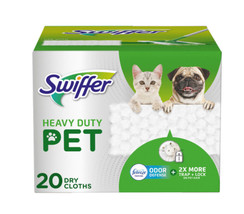 Swiffer Heavy Duty Pet Dry Cloth Pad Refills, Febreze Odor Defense (20 Count) - £13.29 GBP