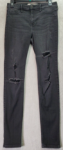 Hollister Jeans Women Size 28 Black Cotton High Rise Super Skinny Leg Distressed - £14.40 GBP