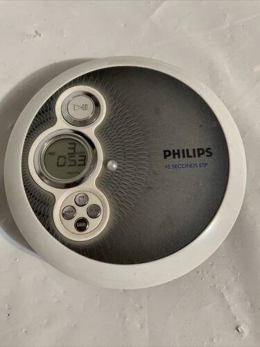 Philips AX2411/17 Portable CD Player.  45 Second ESP. Round Carry along. Works. - $19.24