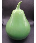 Bohemian Green Pear Glass Figurine Sculpture 9 1/2 X 6&quot; [aPBOMBAY]] - $910.71 MXN