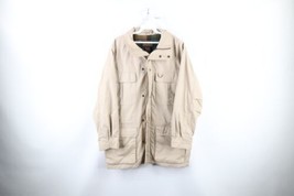 Vintage 90s Eddie Bauer Mens Small Wool Lined Full Zip Chore Barn Jacket Beige - £55.22 GBP