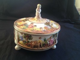 Antique Capodimonte Porcelain Bowl with Cherubs Cupids Figurine. - £97.73 GBP