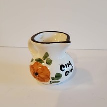 Tiny Italian Pottery Creamer, Flowers, Cin Cin, Vintage Ceramic Italy Floral image 3