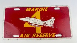 Marine 4 Air Reserve Metsl License Plate Pilot USMC Rer And Yellow - £31.65 GBP