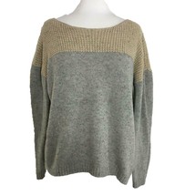 Olivia Sky Womens Sweater Size Small Wool Blend Gray Tan Pullover Textur... - $14.85