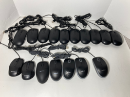 Lot of 17 Optical USB Mouse Mice Black Mixed Brand Logitech Dell Amazon Verbatim - £19.74 GBP