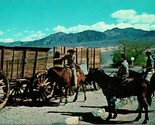 Vtg Postcard Furnace Creek Ranch California CA Riding Group Old Wagons UNP - $7.91