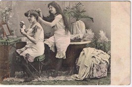 Postcard Two Women Dressing Make Up  - £7.97 GBP