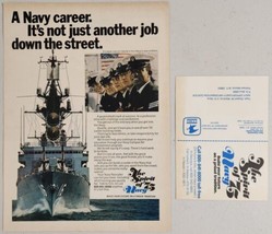 1975 Print Ad The Spirit of 75 US Navy Recruiting Battleship &amp; Enlisted Men - £16.23 GBP