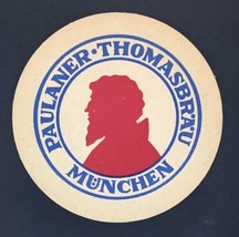 Paulaner Thomasbräu Vintage German Beer Coaster Red &amp; Blue - £7.99 GBP