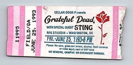 Grateful Dead Sting Mail Auftrag Konzert Ticket Stumpf Juni 25 1993 Washington D - £39.93 GBP