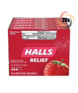 Full Box 20x Packs HALLS Relief Strawberry Cough Drops ( 9 Drops Per Pack) - €33,04 EUR