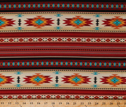 Cotton Southwestern Stripes Tucson Terracotta Cotton Fabric Print BTY D362.06 - £9.39 GBP