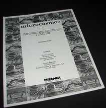 1996 MICROCOSMOS Movie Press Kit Production Notes Pressbook - £11.95 GBP