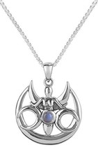 Jewelry Trends Sterling Silver Moon Goddess Pendant with Moonstone on 18 Inch Bo - £35.91 GBP