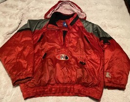 Vintage Starter Jacket Nebraska Huskers Pullover Puffer Winter Coat Size L - £58.75 GBP