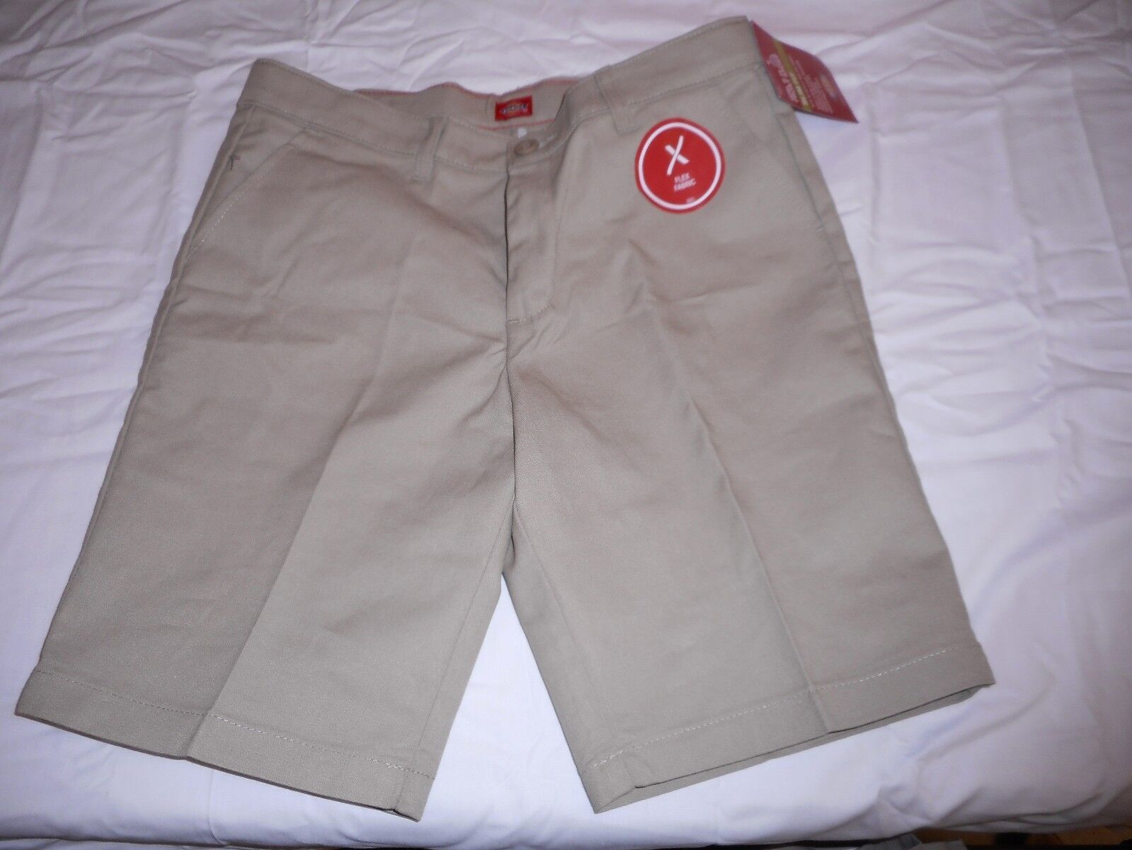 Primary image for Girls Dickies Flat Front Shorts Khaki Size 16 Slim Fit NEW W TAGS