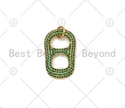 Colorful Micro Pave CZ Soda Pop Tab Shape Pendant,18K Gold Filled CZ - £4.75 GBP