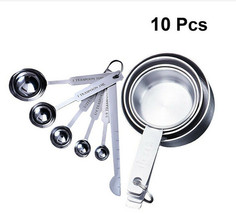 Stainless Steel MEASURING CUPS and Spoons Kitchen Coffee Tea Baking Tools Set - £12.49 GBP