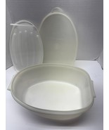 TUPPERWARE 3 pc Roast Flavor Saver Ham Chicken Turkey Meat Keeper w/ Tra... - $20.30 CAD