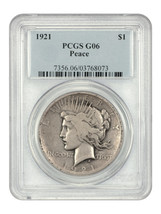 1921 $1 PCGS G6 (High Relief) - $193.52