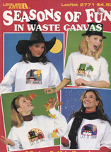 Seasons Of Fun Waste Canvas Cross Stitch Booklet 1995 Leisure Arts 2771 - £3.16 GBP