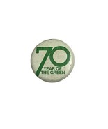 Vintage 1970 Original Earth Day Pinback Button 70 Year Of The Green 1 1/8&quot; - $47.50