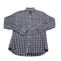 J Crew Shirt Mens Small S Blue White Plaid Button Up Workwear Office Preppy Slim - $18.69