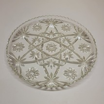 Vintage Anchor Hocking Star Of David Round Glass Serving Tray/Platter 13.5&quot; - $22.53