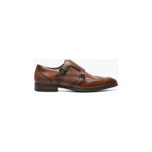 Stacy Adams Karson Wingtip Double Monk Strap Shoes Leather Cognac 25570-221 image 3
